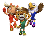 Maple the Moose, Zayu the Jaguar, Clutch the Bald Eagle Maple the Moose, Zayu the Jaguar, Clutch the Bald Eagle
